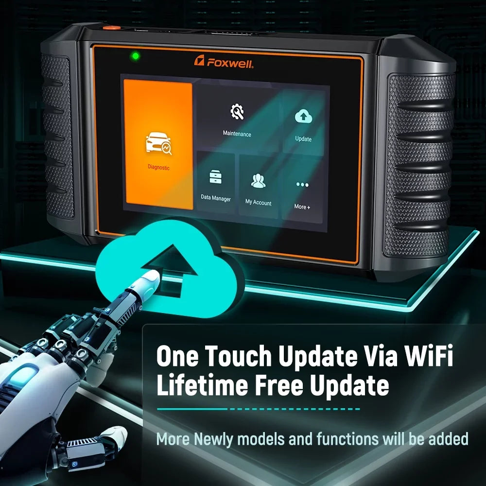 Throttle OBD2 FOXWELL Automotive Suspension ABS Scanner Diagnostic Coding All OBDII Reader Code Service Battery Automotive BMS Reset System Bleeding Tester Reset Scanner, 12 Gift: Injector Tool NT726