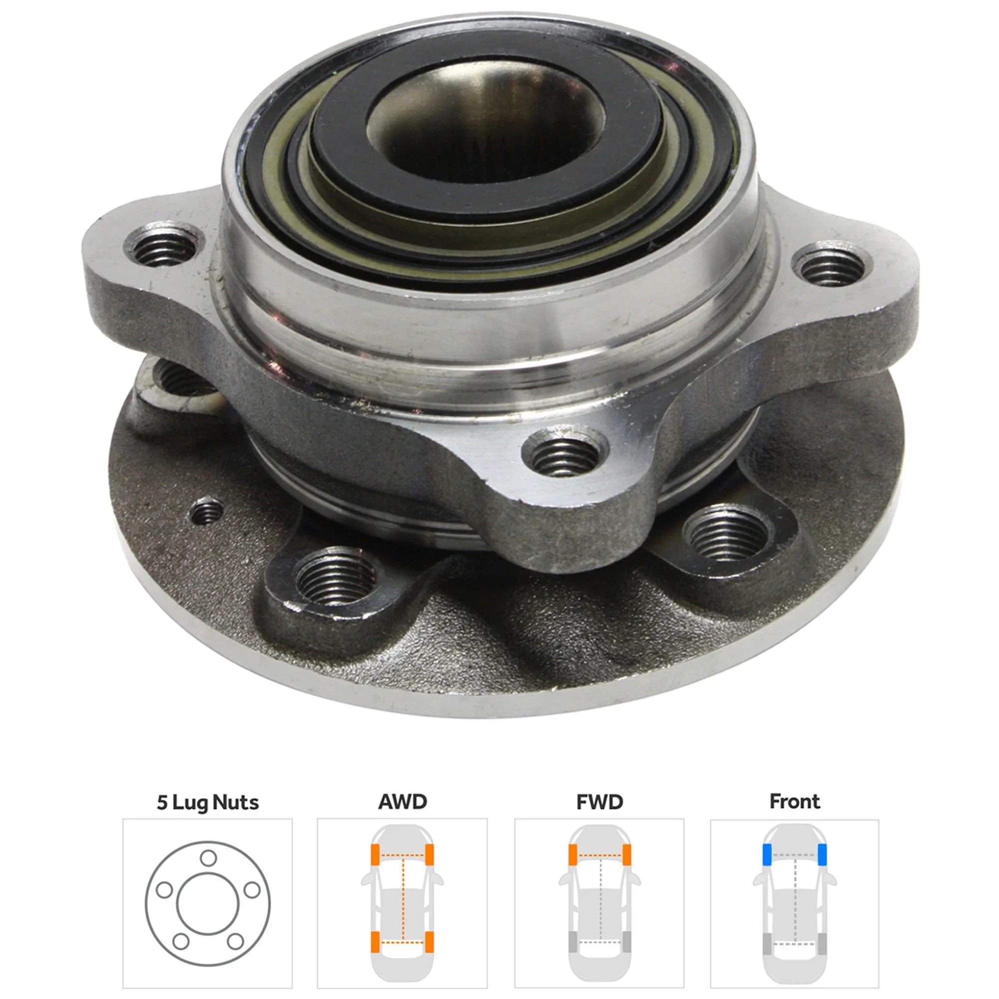 Volvo Wheel Bearing or Hub Driver included XC90 Compatible 5Cyl Front, 2.5L Passenger 4.4L with 2003-2007 3.2L 2.9L Right 8Cyl Left 6Cyl
