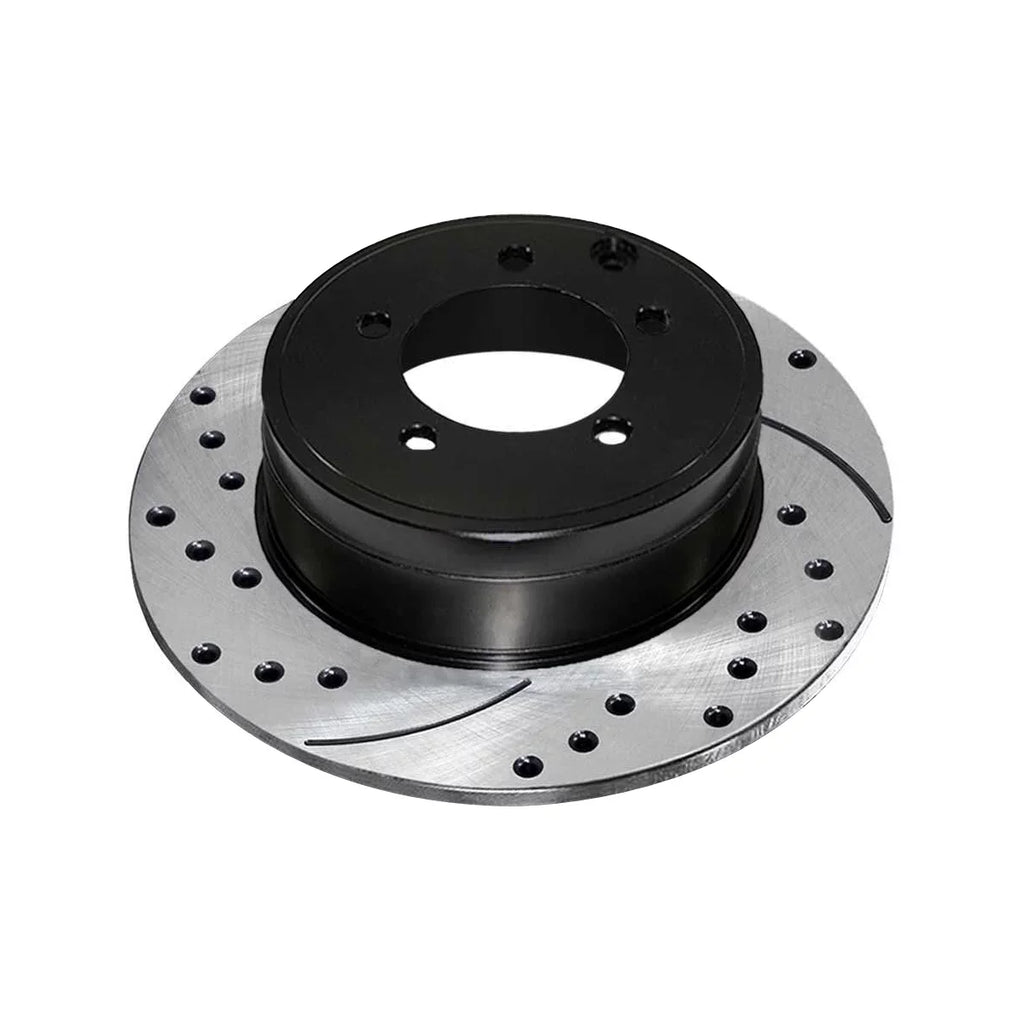 Rear Side Replacement FWD Avenger Rotors Lancer for Compass and Chrysler Sebring Caliber of Mitsubishi Brake AutoShack Dodge 2 Jeep V6 Drilled Black Pair 200 Patriot Driver PR63038LR Passenger Slotted