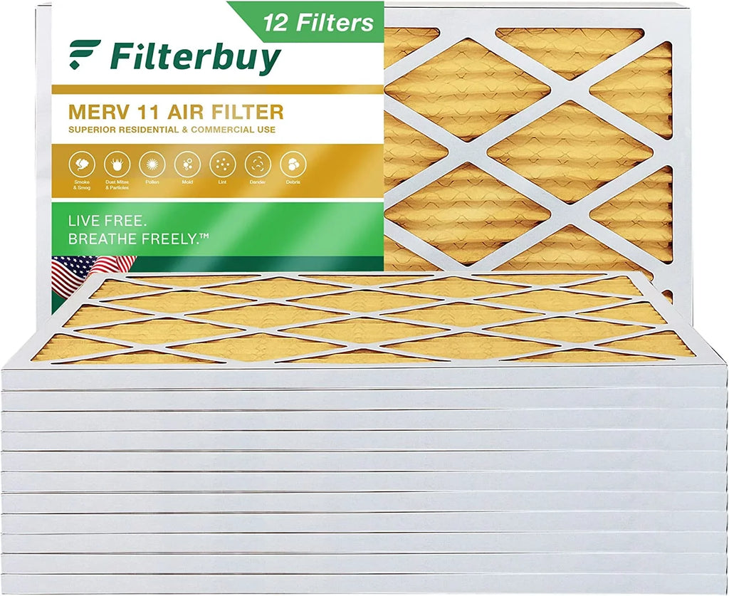 Furnace AC Air Filters (12-Pack) MERV Filterbuy HVAC 11 Pleated 16x36x1
