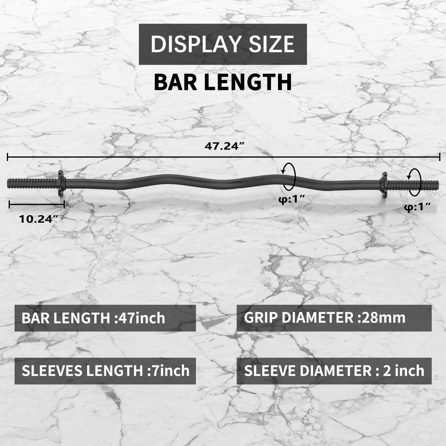 220-Pound Black Bar Plates, Capacity, for FIXTECH Collars with 47'' Olympic All Standard Curl