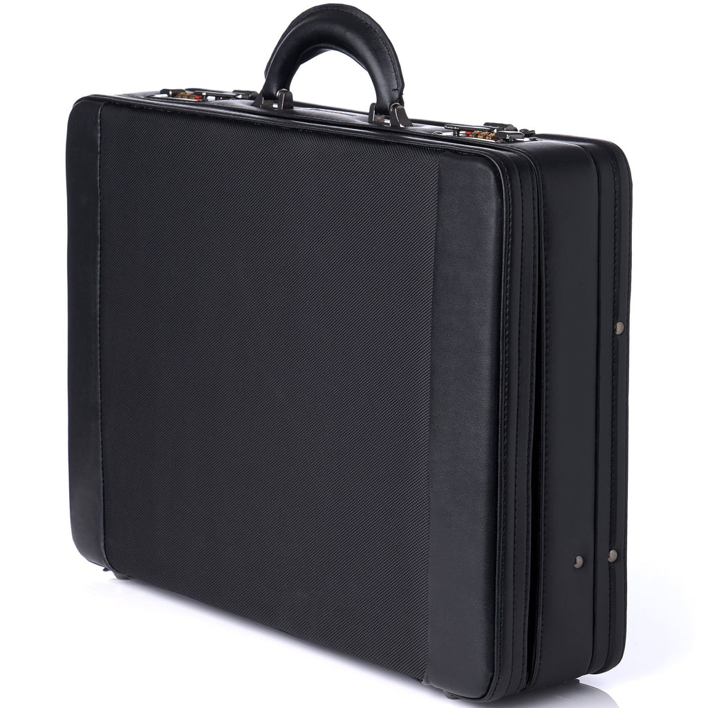 Expandable Lock Attache Hard Alpine Swiss Dual Case Combination Side Briefcase
