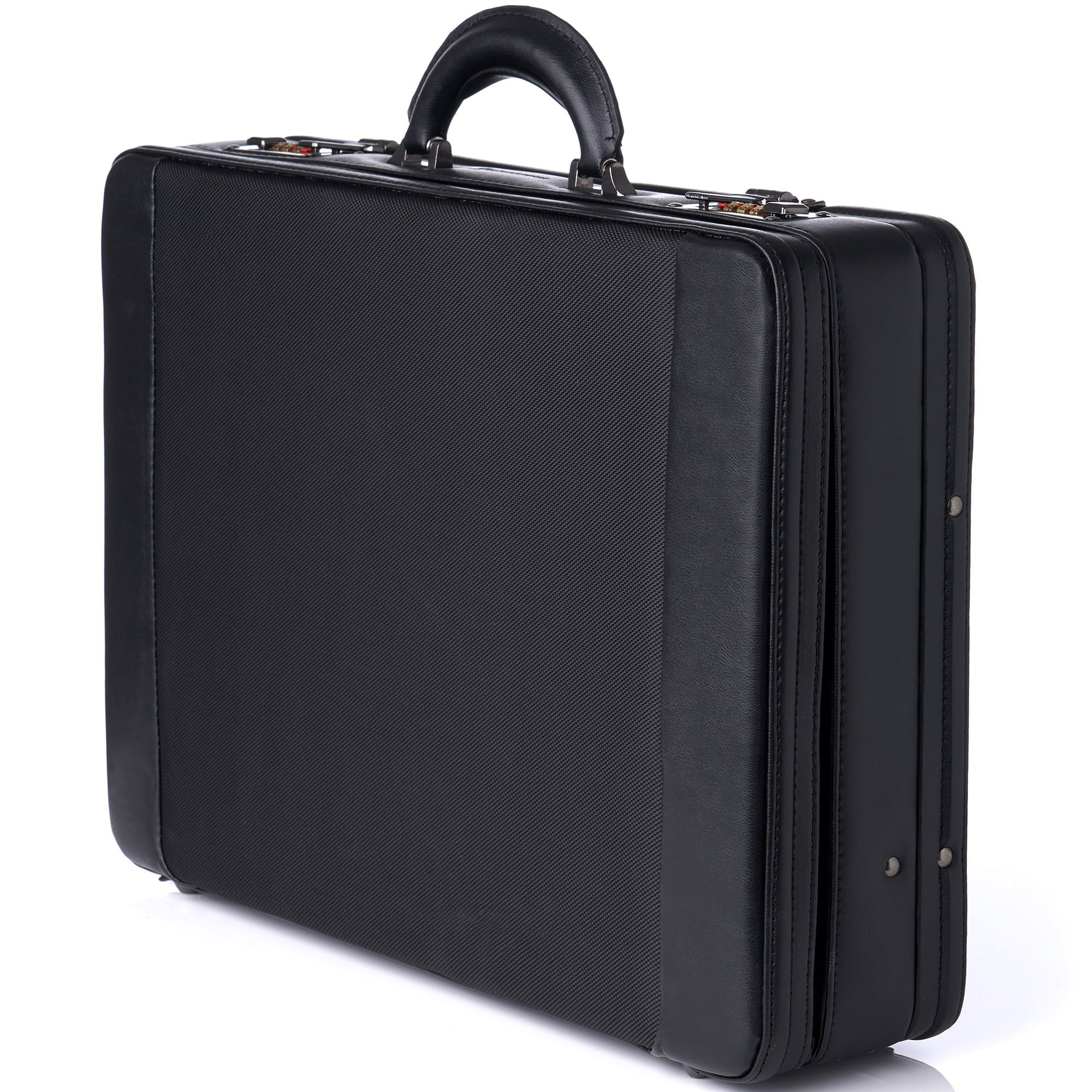 Expandable Lock Attache Hard Alpine Swiss Dual Case Combination Side Briefcase