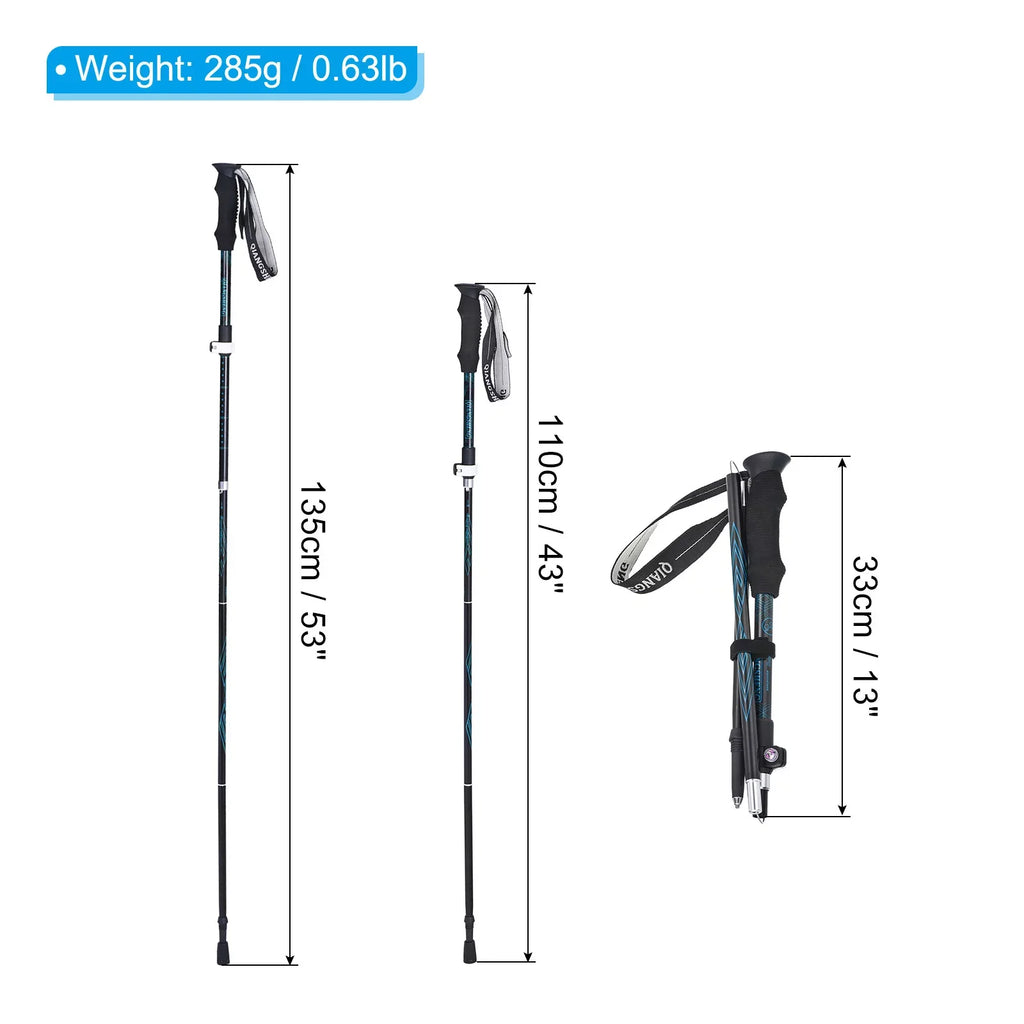 Poles, Hiking Telescopic Blue Uxcell Trekking Collapsible Inch 53 Pole 2Pack