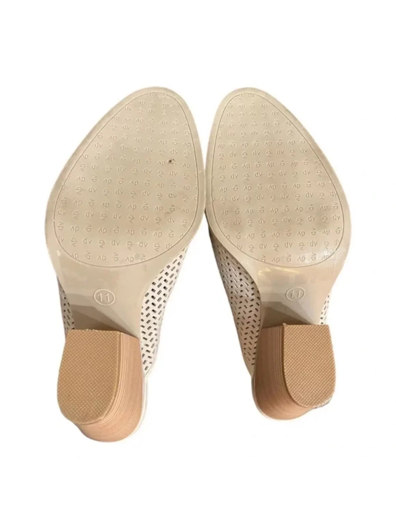 Heeled Woven Leather Padded Hudson Block Toe Womens DOLCE Almond Mules VITA Shoes Heel Ivory Slip On 9
