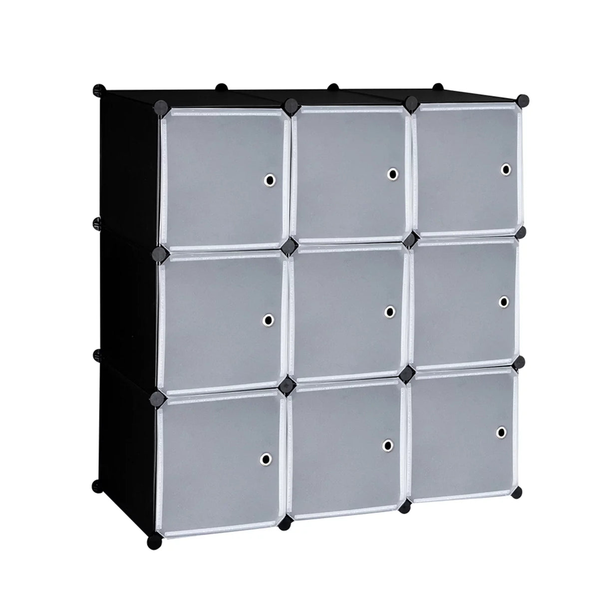 Storage Doors DIY 9-Cube Book Organizer Units, Plastic Closet Cabinet, with Shelving Modular Shelf BMTBUY