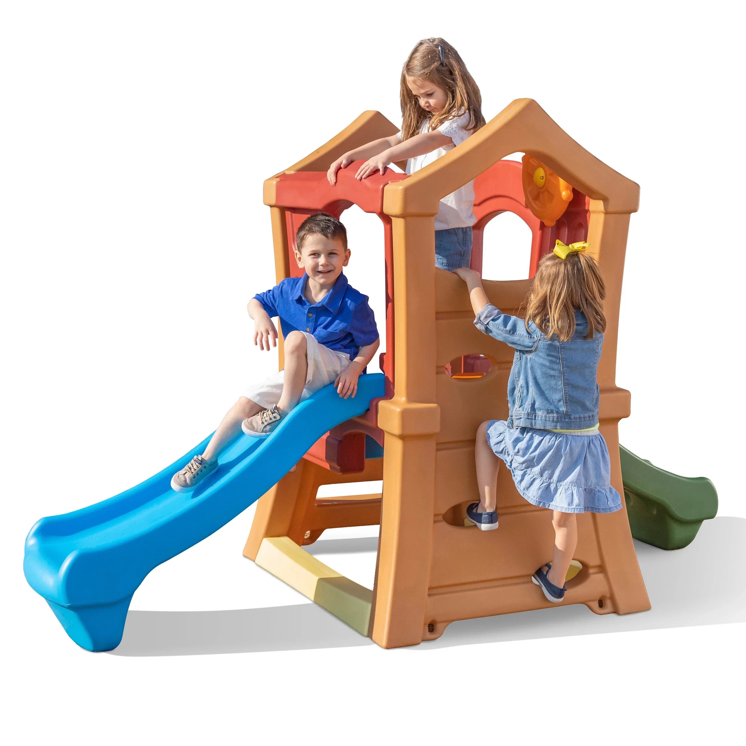 Toddlers Play Double Slide Climber, Up Step2