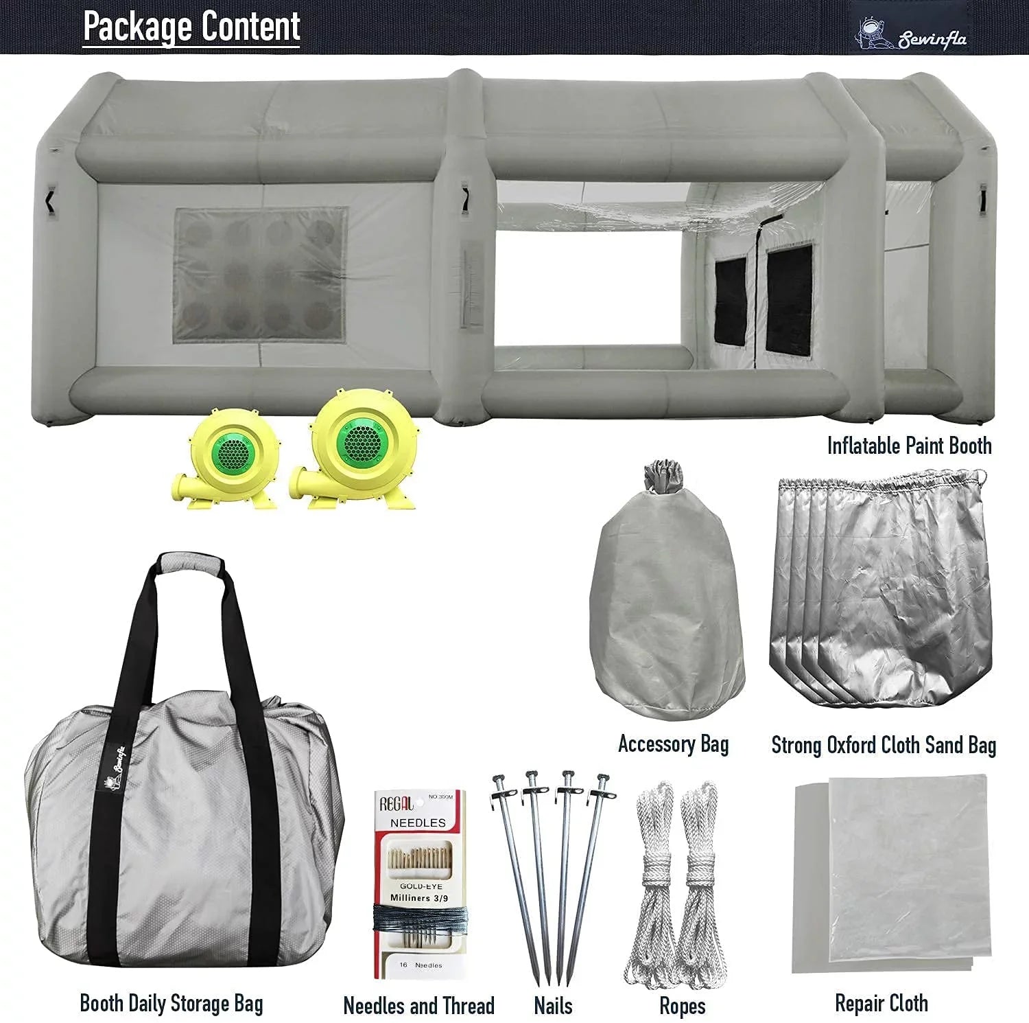 Professional Inflatable Painting Car Booth Sewinfla Booth Inflatable Paint Portable with Booth Blowers Spray 23x13x8.5Ft