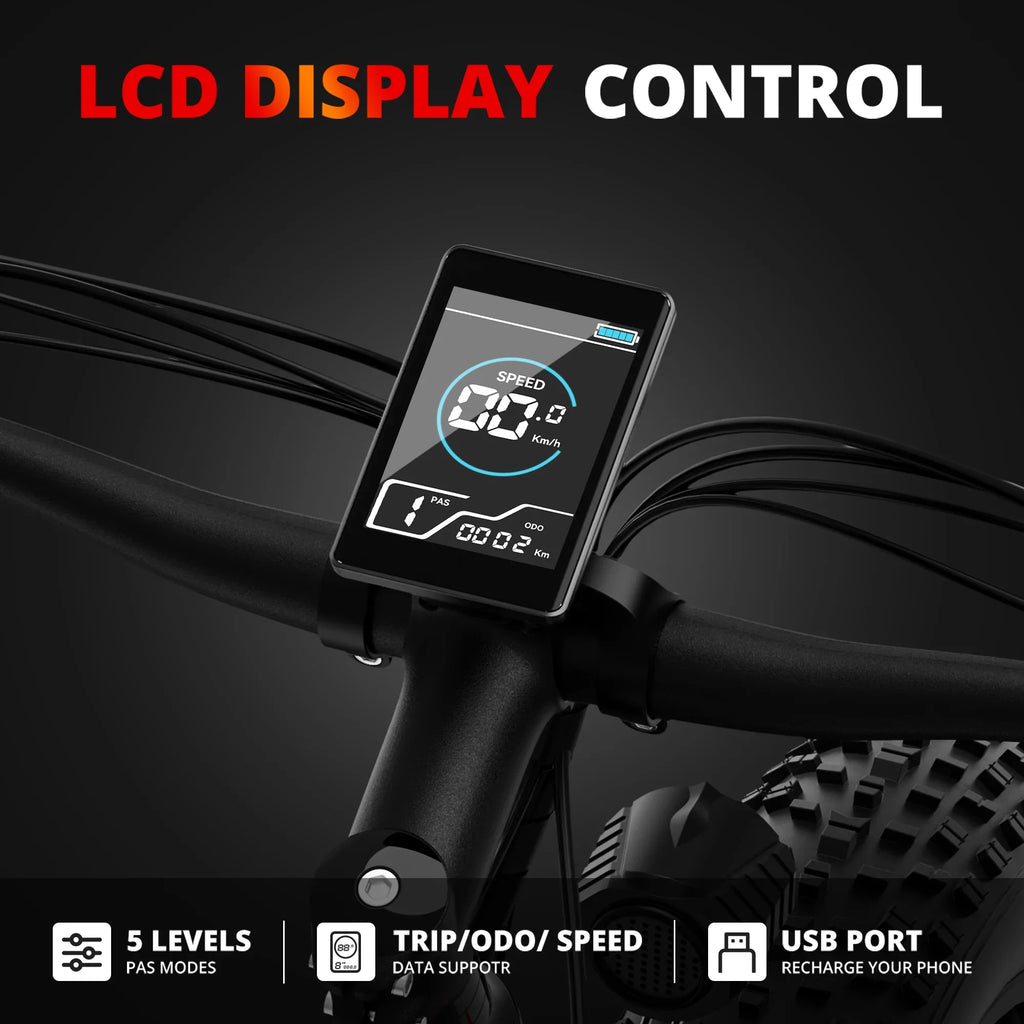 48V Electric Gears,26" Absorber Battery,19MPH Bicycle,Dual for &65 Ebike UL2849 Removable Fat Electric Miles EB26 Commuter Tire Mountain Bike 7 Speed Shock with AMYET Adults,750W Electric 15Ah Bicycle