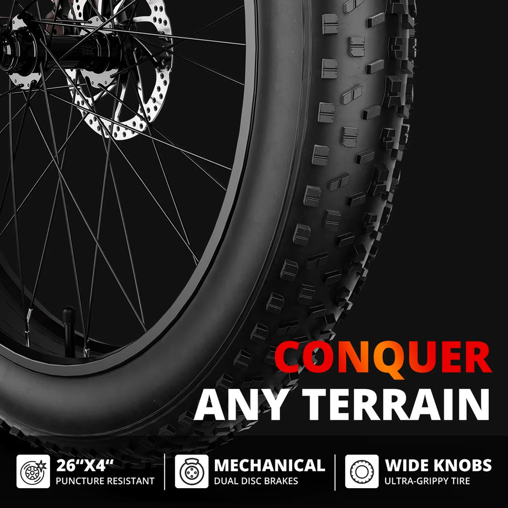 48V Electric Gears,26" Absorber Battery,19MPH Bicycle,Dual for &65 Ebike UL2849 Removable Fat Electric Miles EB26 Commuter Tire Mountain Bike 7 Speed Shock with AMYET Adults,750W Electric 15Ah Bicycle