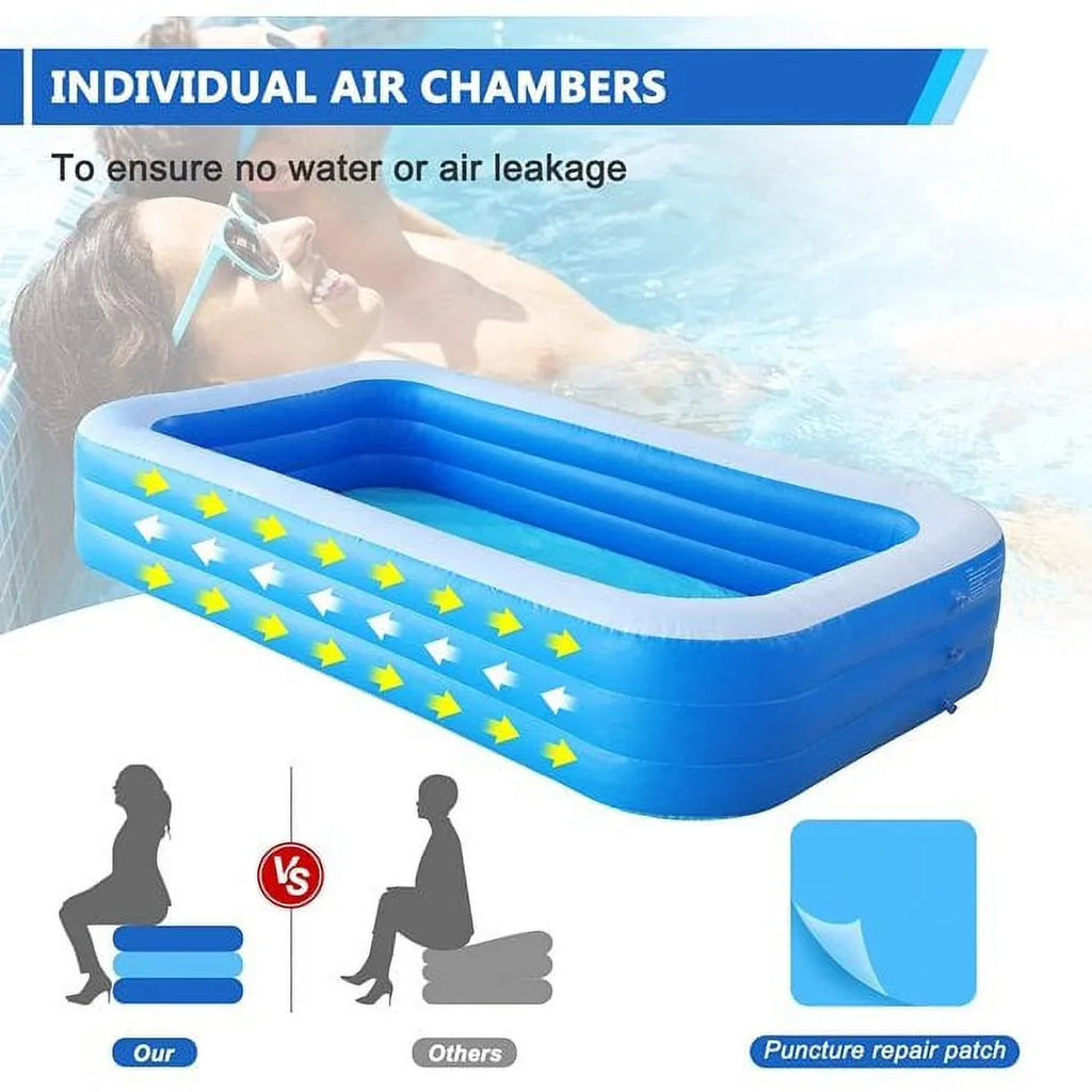 Inflatable Swimming Above SUGIFT and 120" x for x 22" Pools 72" Pool Ground Kids Adults