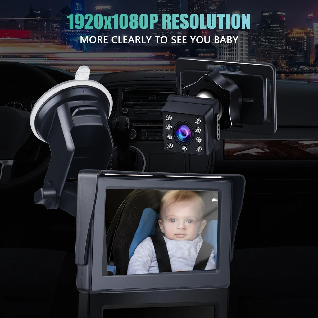 Clear 1080P Night Camera, Mirror Angle, Car Vision, Cable Crystal Long Adjustable View Andoer Baby