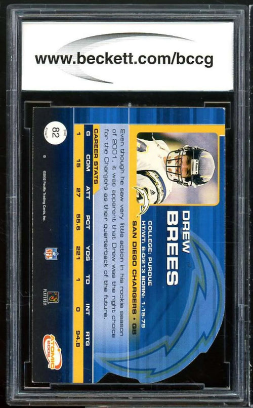 #82 8 Card Drew BGS Atomic Brees BCCG Excellent+ 2002