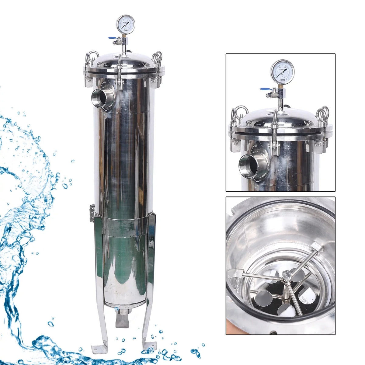 Steel 2" Bag Filter Stainless Filter Pressure Housing Fluid Filter 150PSI Industrial