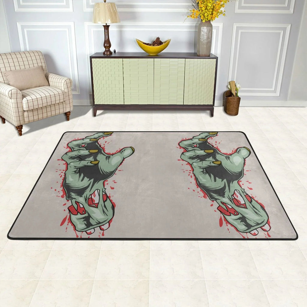 for Doormat Non-slip Floor Mat Living Room Horror Zombie Hand Rug Sink Blood Kitchen XMXY Rugs Area exterior Indoor,72"x48" Area Entrance, Facecloth