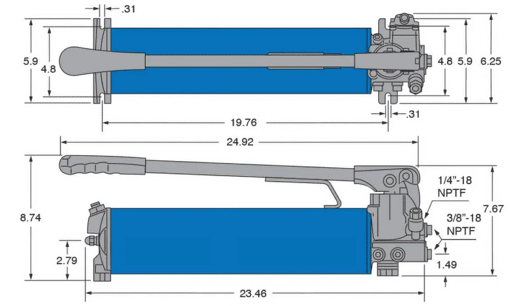 Hydraulics - 4 Double Position 10,000 Freedom IN3 PH134D - Two Valve Speed Hand 3 Pump Acting, Psi 134 Way