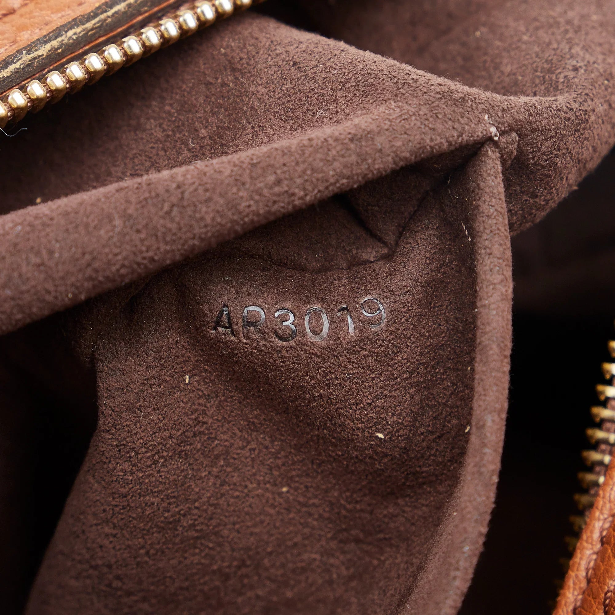 Lunar Bag Shoulder PM Pre-Owned Brown Mahina Monogram Leather (Good) Authenticated Calf Unisex