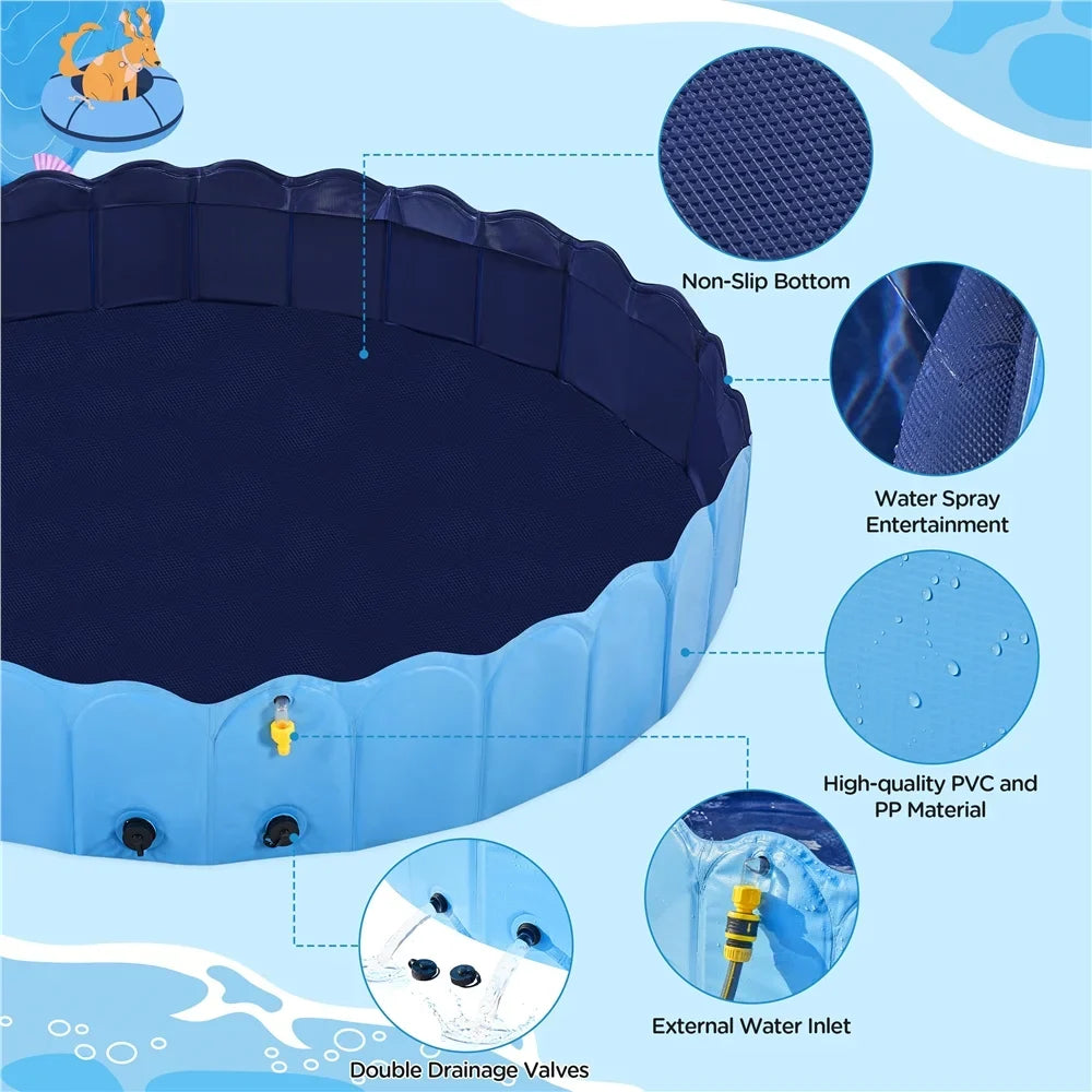 Design XXXL Swimming with Alden and Pools Indoor Foldable exterior, Blue Dog Sprinkler