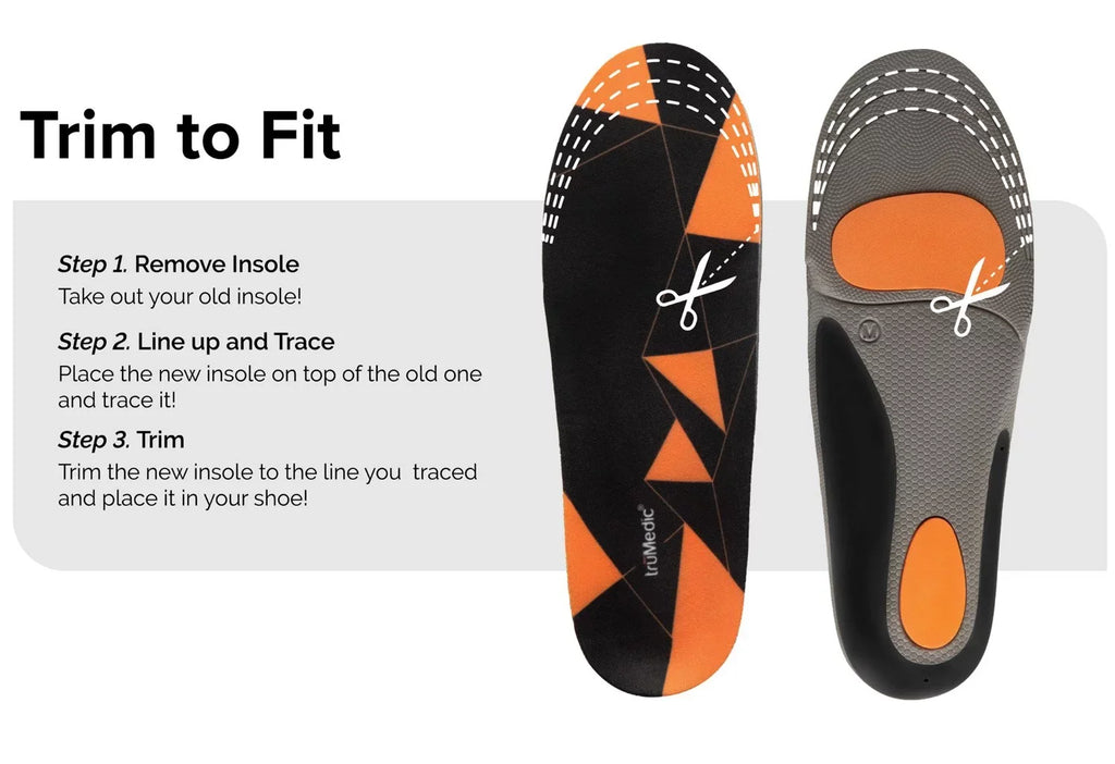 Insoles Support by Sole Powersole Fasciitis Work Day, Feet - Men, Medium and for Standing truMedic Comfort Inserts Your for Boots, to Plantar Shoe for Inserts Orthotic and Women Sneakers All