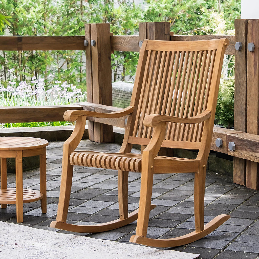 Chat Rocking Teak Chair Casual 3-piece Set Cambridge Chara exterior
