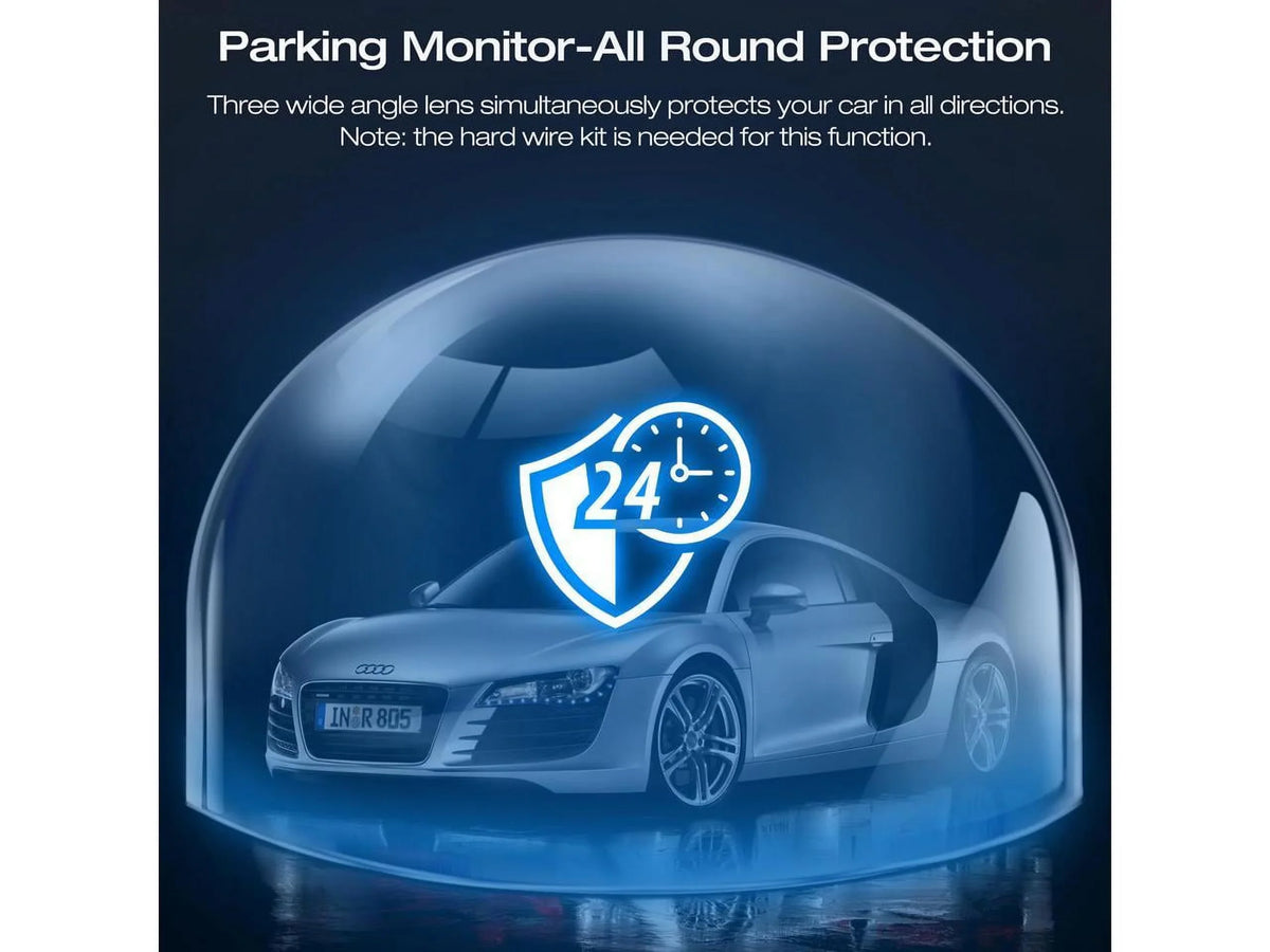 Vision, and Dash Triple Dashcam Camera, Parking Dash Front Channel 4K WDR,G-Sensor, IR Night Rear 4K+1080P TOGUARD Cam 3 Camera Monitor with 2K+1080P+1080P Car Inside,