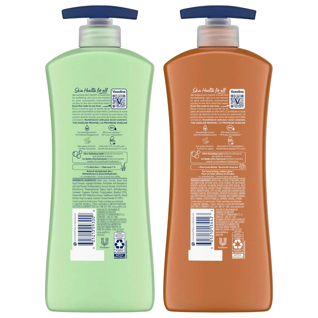 (4 Intensive Women Men For Hydration/Advanced Healing, Vaseline Repair/Cocoa Skin, Dry Ultra-Hydrating Lotion Soothing Body Ea Set For Care Set). Oz Radiant/Essential & 20.3 Lotion - Piece