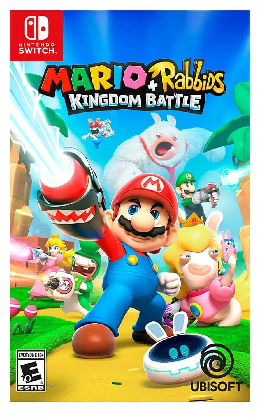and Joy Mario Improved Switch Nintendo Battle LAN-Port Mytrix 2021 OLED 64GB And Model HD Wireless Rabbids Screen Accessories & Kingdom Console White Controller with New Con Dock