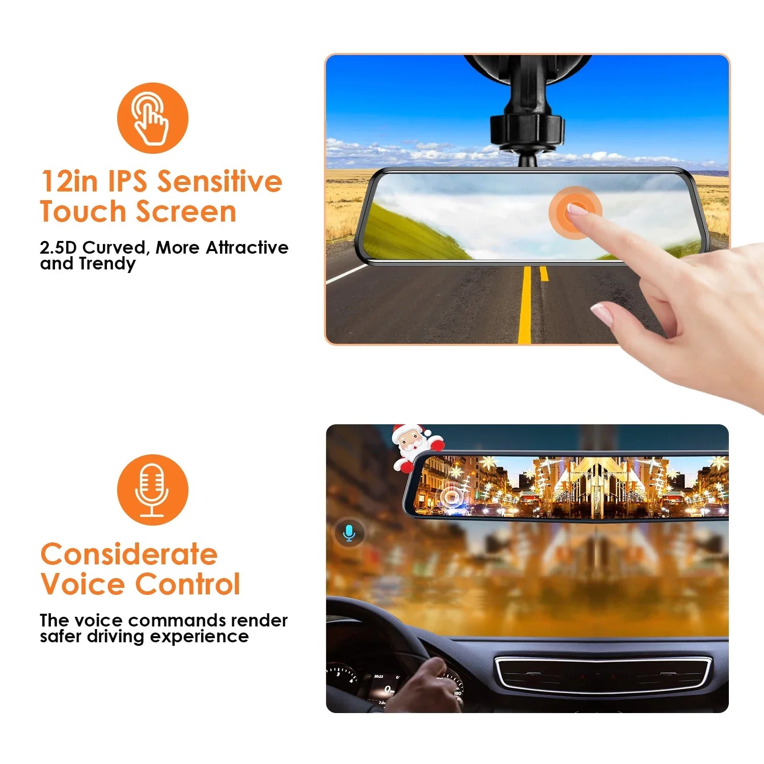 Monitor Dual 4K Lens DVR with Recorder Night Camera Parking Cam G-Sensor, HD Dash Angle Vision, 170° iMounTEK Car