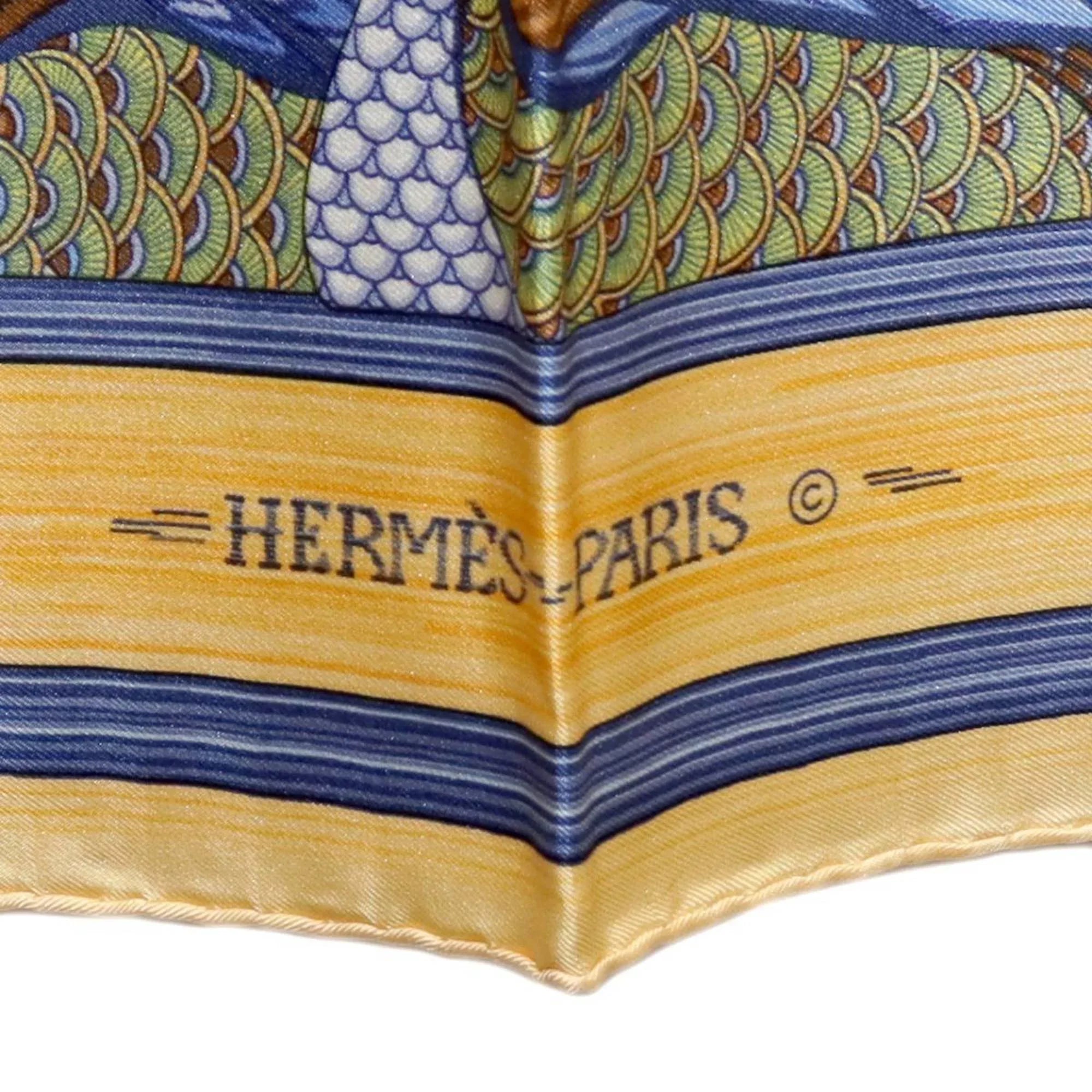 HERMES Pre-Owned 100% pond scarf (Good) Carre duck / muffler silk 90 Hermes