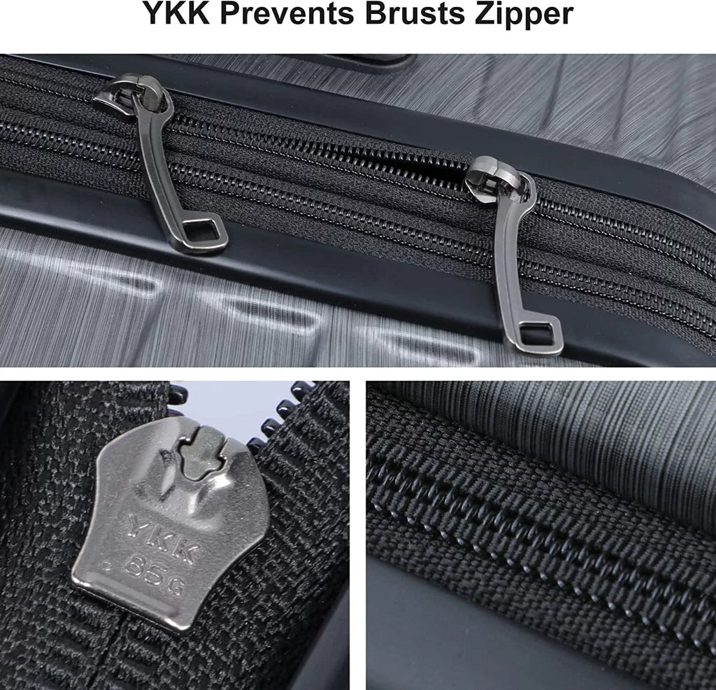 37~41L 20 Pocket Piece 65L,Dark Inch with Spinner ABS+PC with Set, Luggage Only Hardshell Lightweight Laptop TSA Lock Expandle, + 24 Wheels, 2 20/24 & Front Inch Suitcase Grey 20 &