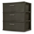 Design 3-Drawer of Weave 1 Wide Brown, Tower, Case Storage Sterilite