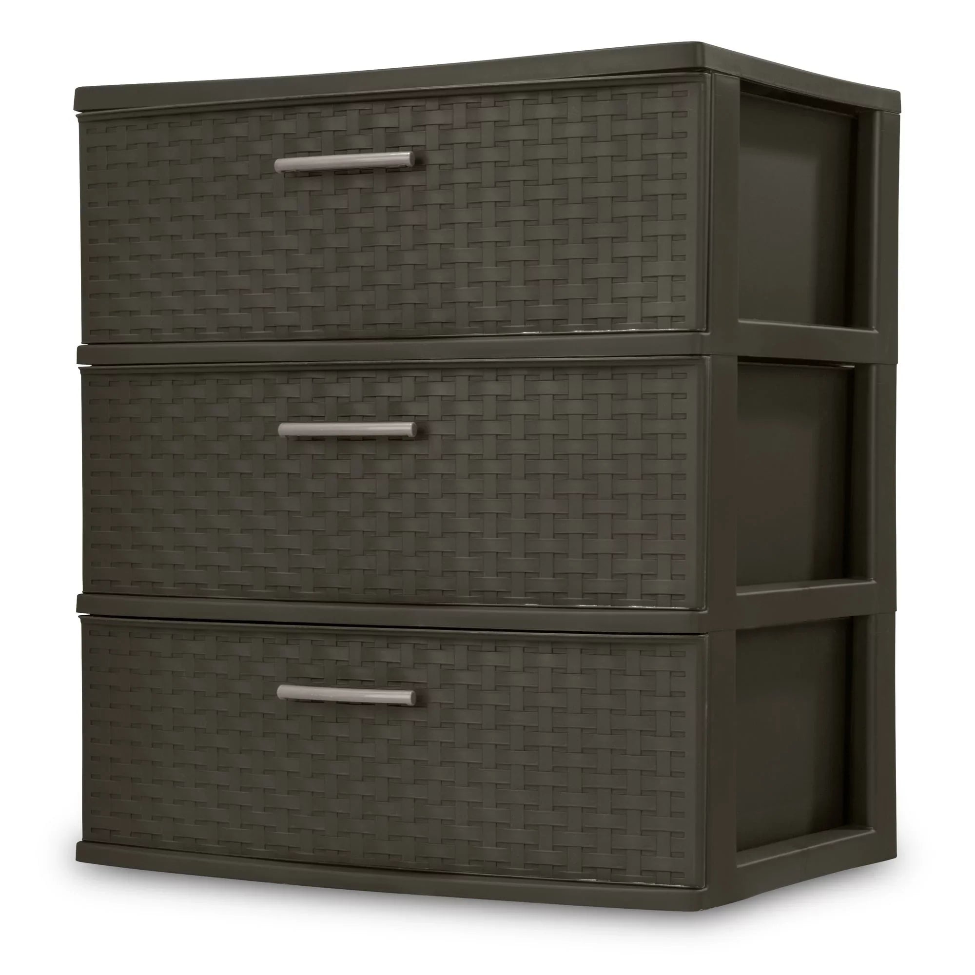 Design 3-Drawer of Weave 1 Wide Brown, Tower, Case Storage Sterilite