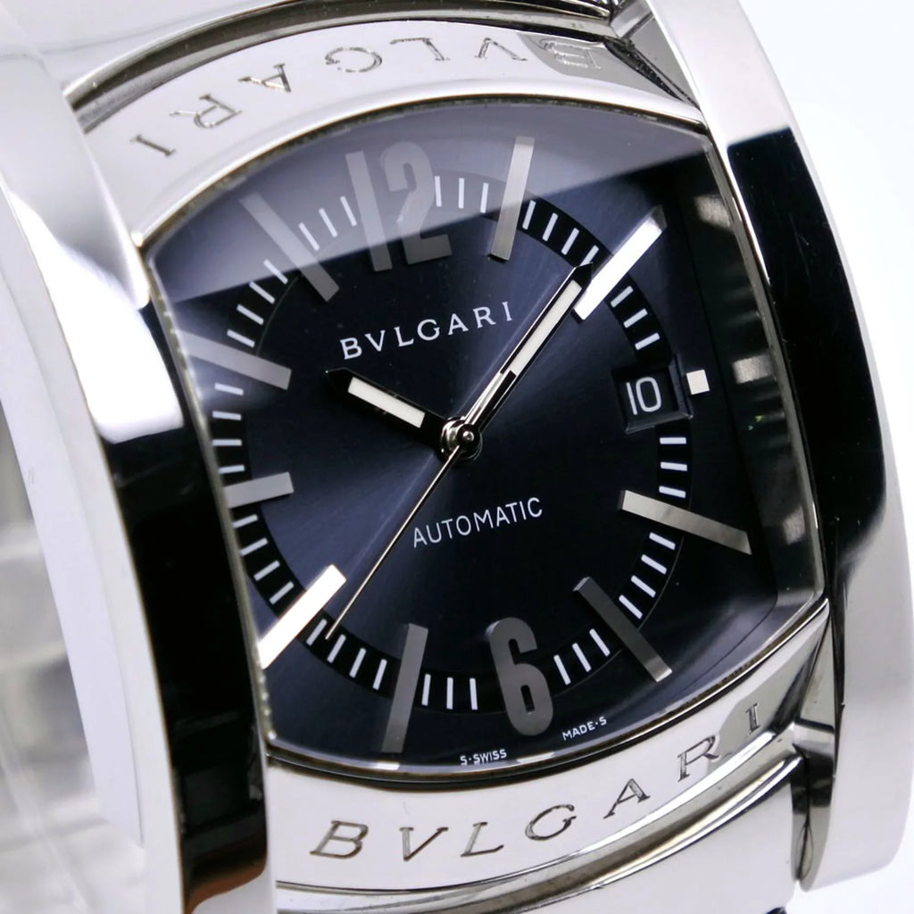 Automatic Watch Stainless Steel Navy AA48S Men's Silver Dial Bvlgari Pre-Owned Ashoma (Good)