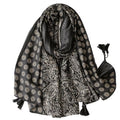 Black Circle White And And Scarf Paisley