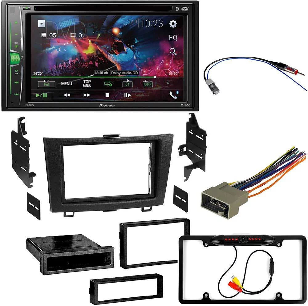 Double 6.2" DIN Kit/in-Dash Receiver for Stereo KIT5000 Honda Touchscreen AM/FM W/ 2012 WVGA Car with Digital Bluetooth/Backup Pioneer Civic Camera/Installation Media DVD/CD Bundle