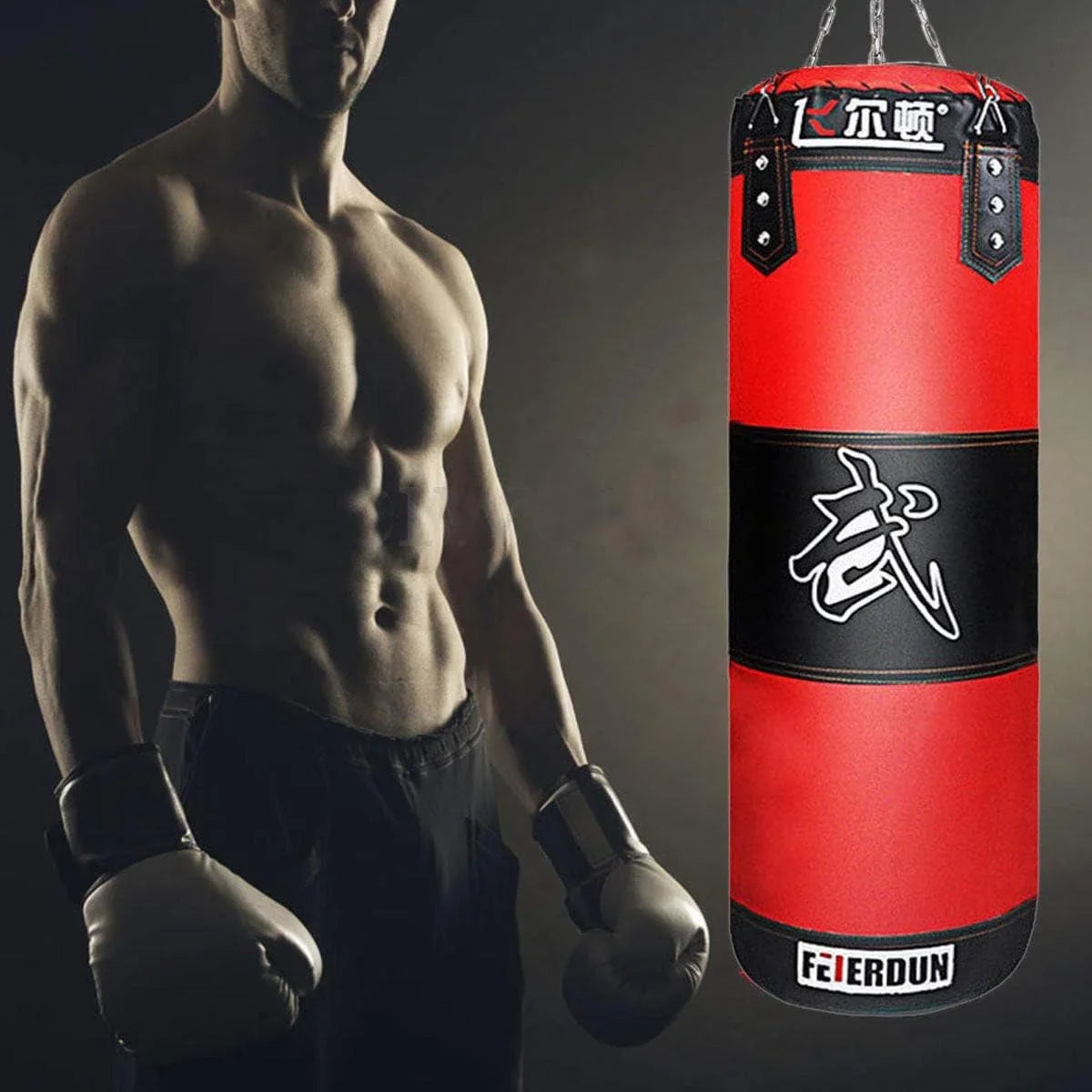 Training Speed Workout, Muay Taekwondo Kick Heavy Bag, Thai Fitness MMA Gloves (Empty), Set Punching Boxing Bag Workout, Training Home Kicking Gym Full Boxing Heavy
