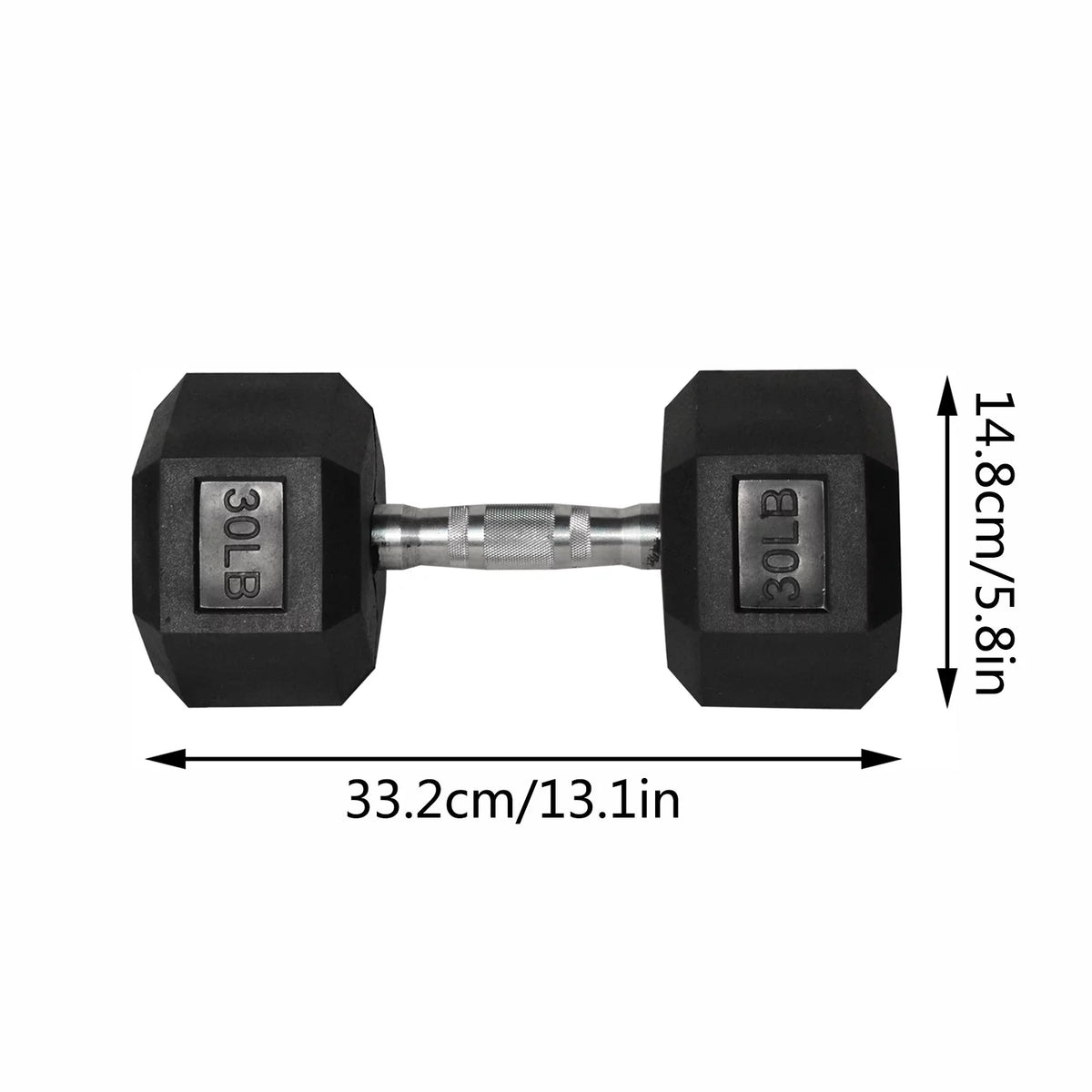 Rubber 1 Set Metal Barbell of Heavy Hex with Pair Dumbbell Handles Dumbbell 1 of ATIXEL