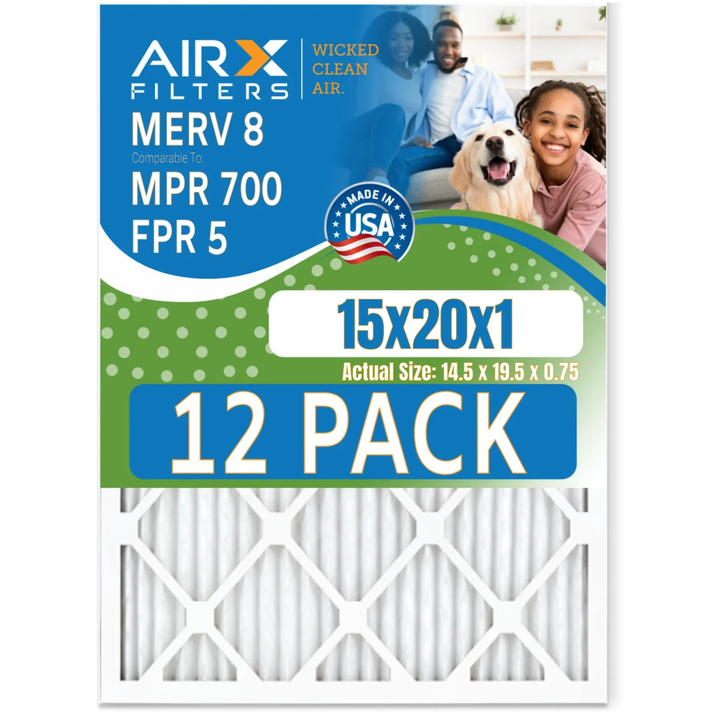 of Pack FPR & Rating, Air 15x20x1 in by AIRX Furnace 8 CLEAN WICKED MPR Comparable Made 12 MERV - 5 700 Filter FILTERS to USA Filters AIR.