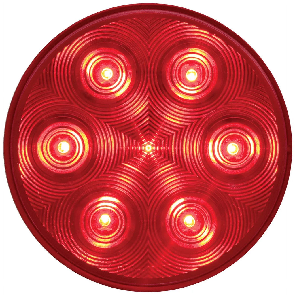 LED WeatherTight Red Stop Round Diode 3 Light STL13RMB Turn Tail Pin Optronics 4" With 7