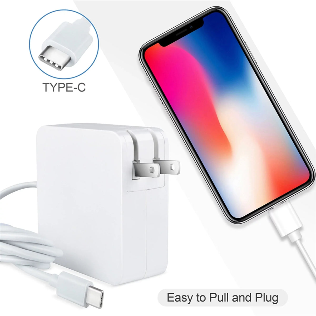 PSU AC Laptop 65W Compatible 2-in-1 Replacement Charger for White P82G003 XPS BOO Adapter 7390 Type-C USB 13 KONKIN