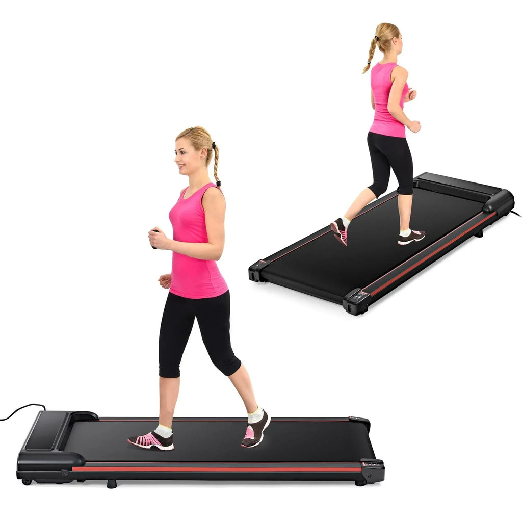 Home Jogging Walking Treadmill Red with Treadmill Walking Display, Portable Office, Small 2-IN-1 Seizeen Control, Under Desk Fitness Remote for LED 0.6-3.8MPH Pad, Speed, 300lbs, dimension Machine, &
