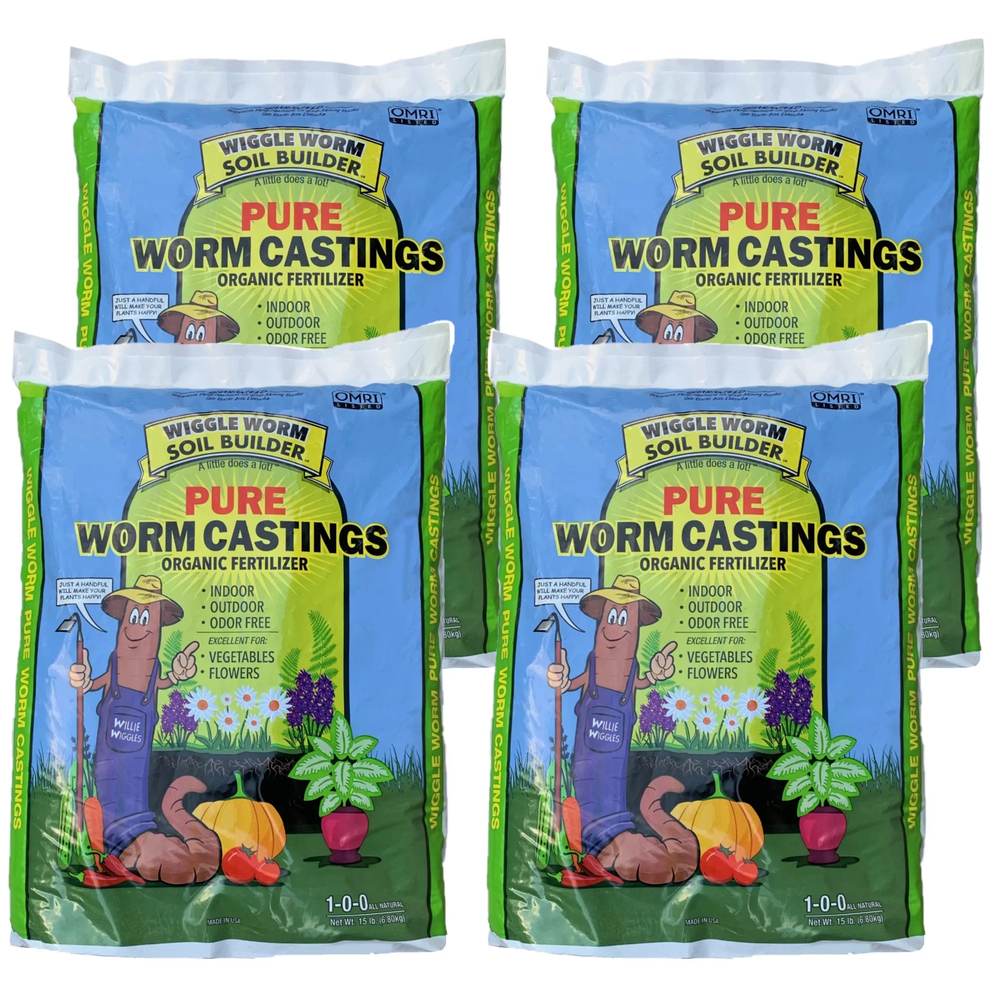 WIGGLE Pack) Soil 15 WORM lb. Earthworm (4 Fertilizer, Castings Builder Organic