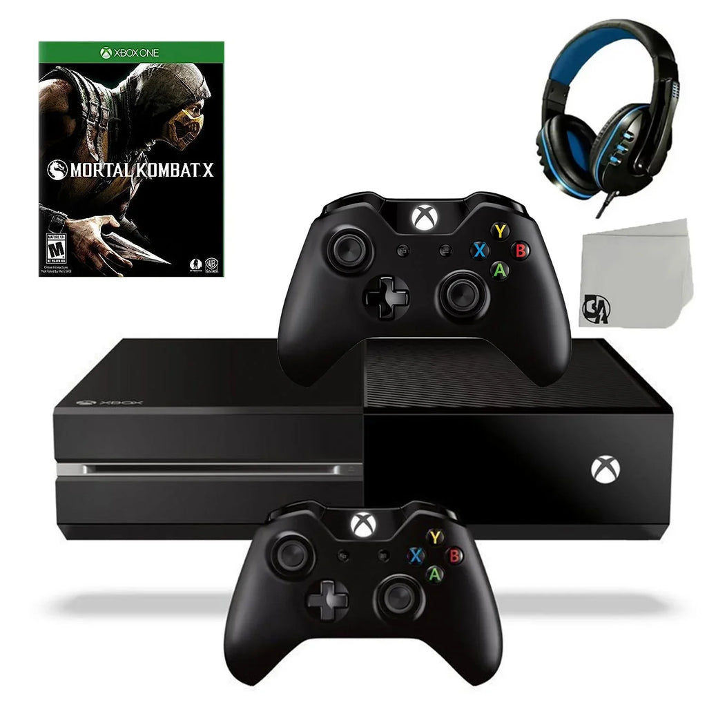 Game Black One 500GB 2 Gaming Original BOLT Kombat Headset Mortal Bundle X With Included Microsoft Xbox Controller Like (Refurbished: AXTION Pre-Owned Console New)