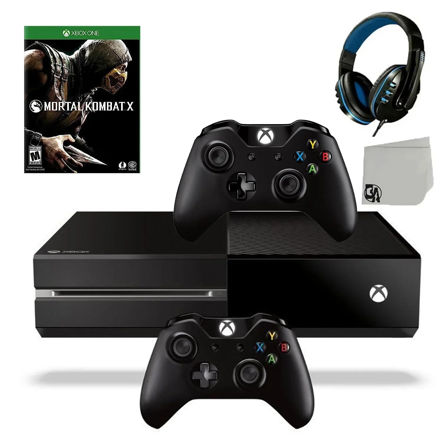 Game Black One 500GB 2 Gaming Original BOLT Kombat Headset Mortal Bundle X With Included Microsoft Xbox Controller Like (Refurbished: AXTION Pre-Owned Console New)