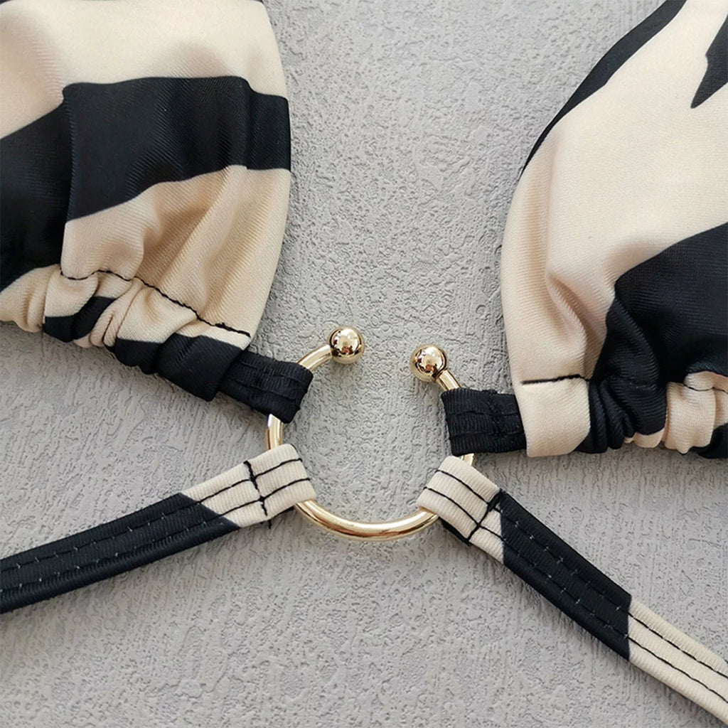 Swimsuits Lace Women Split Bikini Two Color for Swimsuit Up Striped Sexy Panda