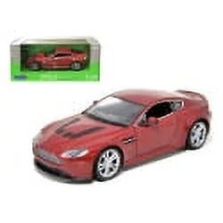 1/24 Red Welly Car Vantage Model Aston 2010 Diecast V12 Martin by