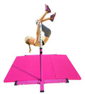 Height Kids Bar Gymnastic Cushioned Handrail, Athletic Adjustable to Gymnastics Training Pink Gymnasts Horizontal FT Kip Bar, for 6’x4’ Bar Gymnastics Mat 5 3 Expandable Bar with for Junior Bar and