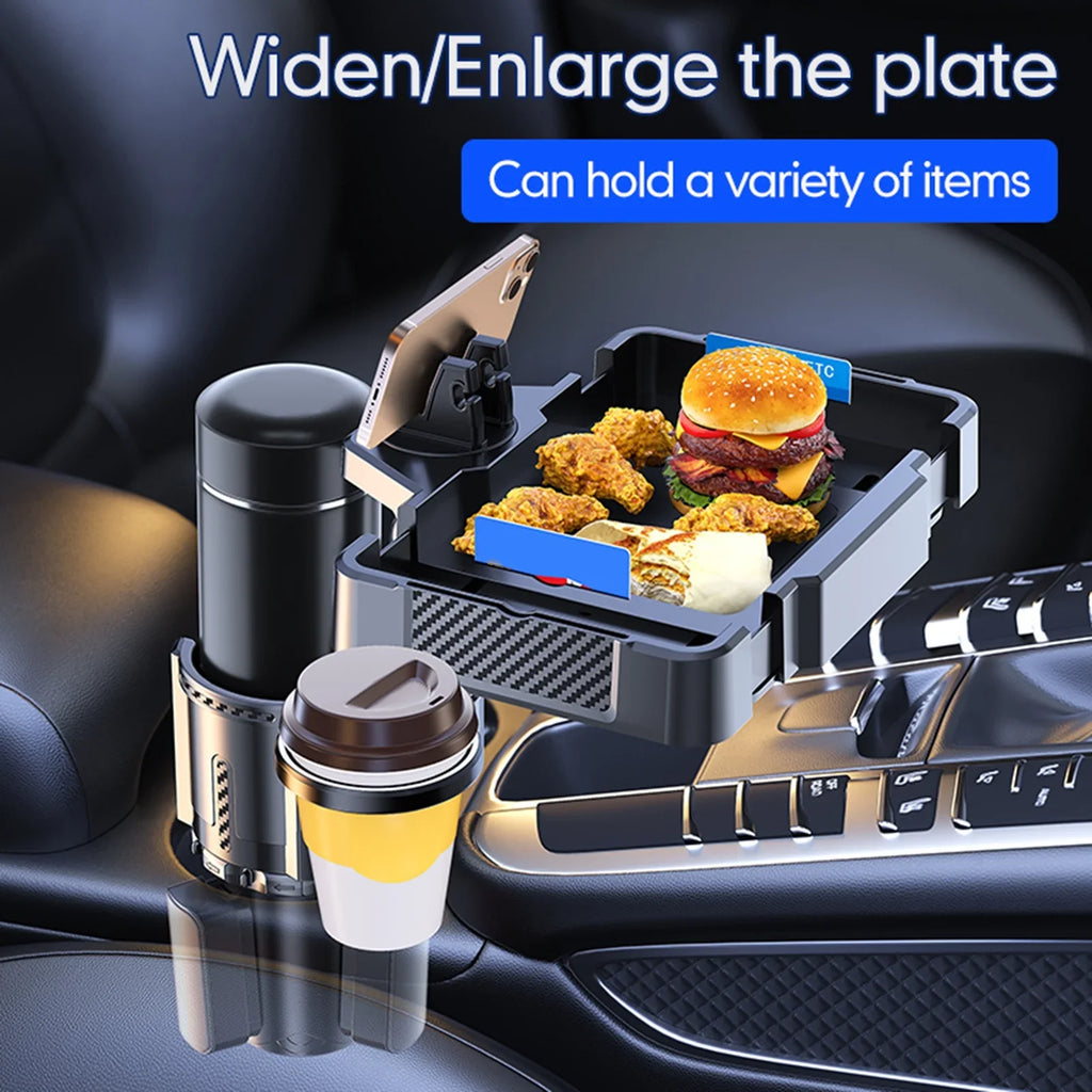 Snack Cup Dual and for Holder Expander 4IN1 moobody Car Tray Versatile Cup Drinks Storage Rack, Tray Multifunctional Phones, Holder