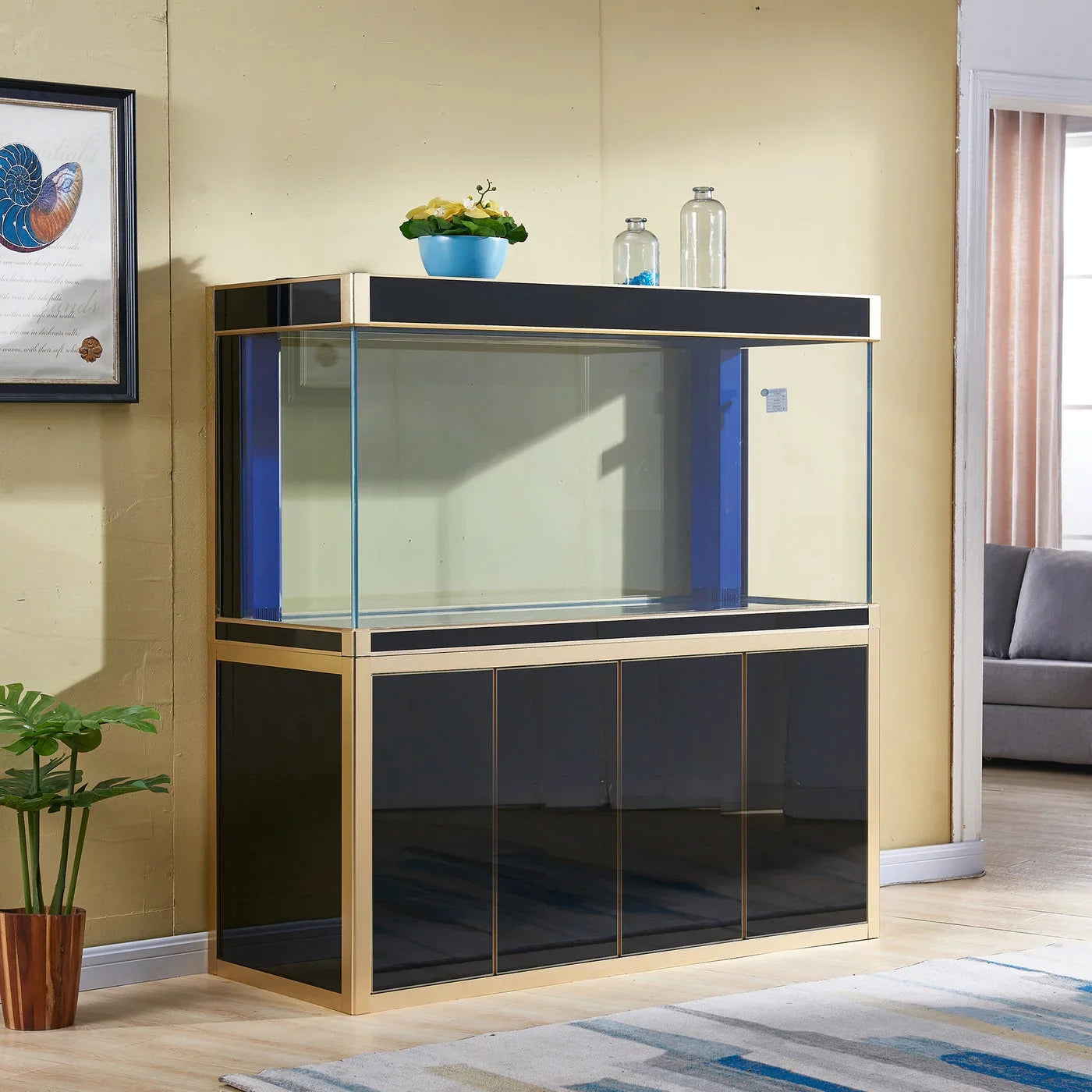 All-in-one Gold Tempered Gallon 250 Aqua Glass Dream and Aquarium Black