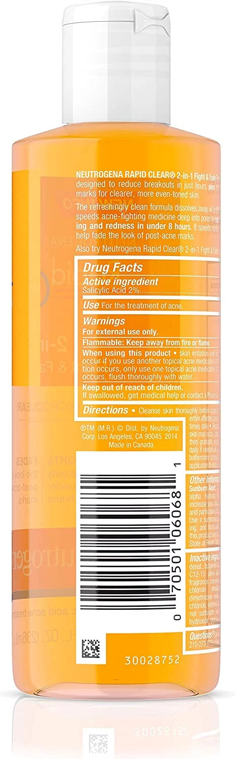 (Pack Clear Neutrogena Fight & 2-in-1 8 Fade Toner of Rapid 2) oz